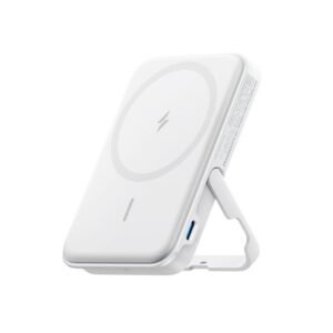 Anker 322 Magnetic Wireless Power Bank (MagGo), 5,000 mAh, with 12W USB C output, with Mobile Stand, White