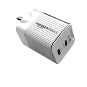 Amazon Basics USB C 45W Charger | Super-fast Charging | Dual Port 45W Charger | Universal Fast Charging
