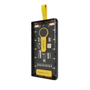 Amazon Basics 10000mAh Power Bank | in-Built LED Light | Power Bank, ‎Clear Bolt- Transparent