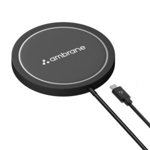 Ambrane MagSafe 15W Wireless Charging Pad for Apple (AeroSync, Black)