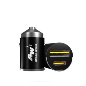 Aliens World 100W PD30+QC4.0 Rocket Hidden Car Charger with Dual Output,100Watts Total, Fast Charging,Black
