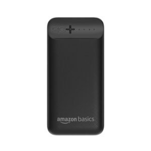 Amazon Basics 20000mAh 12W Lithium-Polymer Power Bank | Dual Input, Dual Output | Black