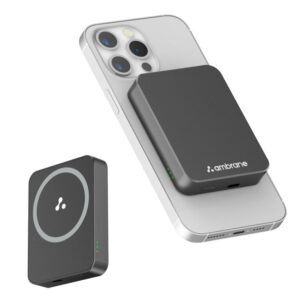 Ambrane Mini MagSafe Wireless Power Bank for iPhone 15, 14, 13, 12 Series for Emergency use, Strong Magnetic Wireless Power Bank