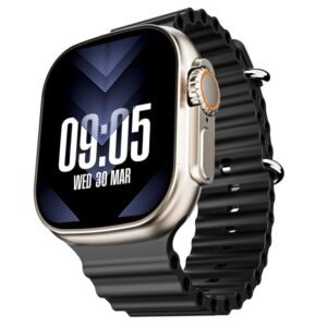 boAt Wave Elevate Smart Watch w/ 1.96″ (4.9 cm) Display, BT Calling, Functional Crown, AI Voice Assistant,Active Black