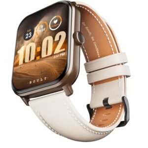 Boult Drift+ Smart Watch 1.85”HD Screen, Bluetooth Calling, IP67, 100+ Sports Mode Smartwatch (Snow Leather)