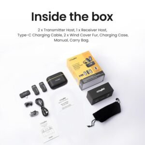 Digitek® (DWM-103 Wireless Microphone System with ANC Noise Reduction & 8Hrs Battery Life,Android & iOS Devices
